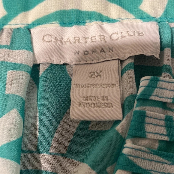 C womens Charter Club flare 3/4 sleeve plus size blouse 2x. EUC - Picture 4 of 4